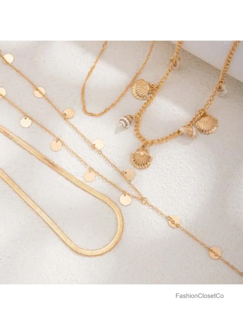 Layered Pearl Shell Necklace, Gold Tone Starfish Pendant
